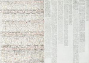 Marlies Beth, Aus der Serie Tagebücher , Diptych., Mischtech./Leinw., 70x100 cm