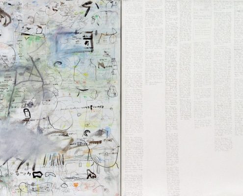 Marlies Beth, Aus der Serie Tagebücher , Diptych., Mischtechnik/Leinw., 70x100 cm